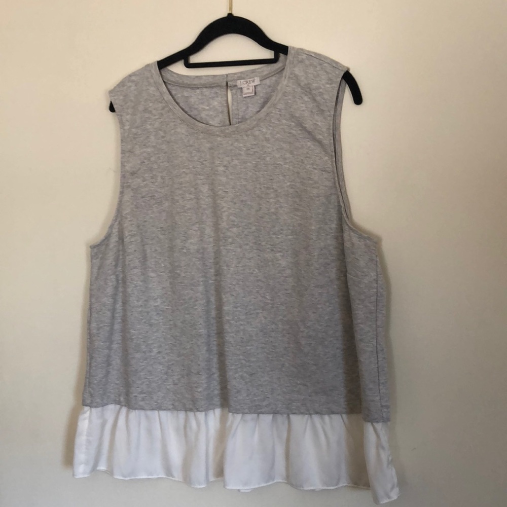 J. Crew Never Worn! Heater grey & cream peplum top